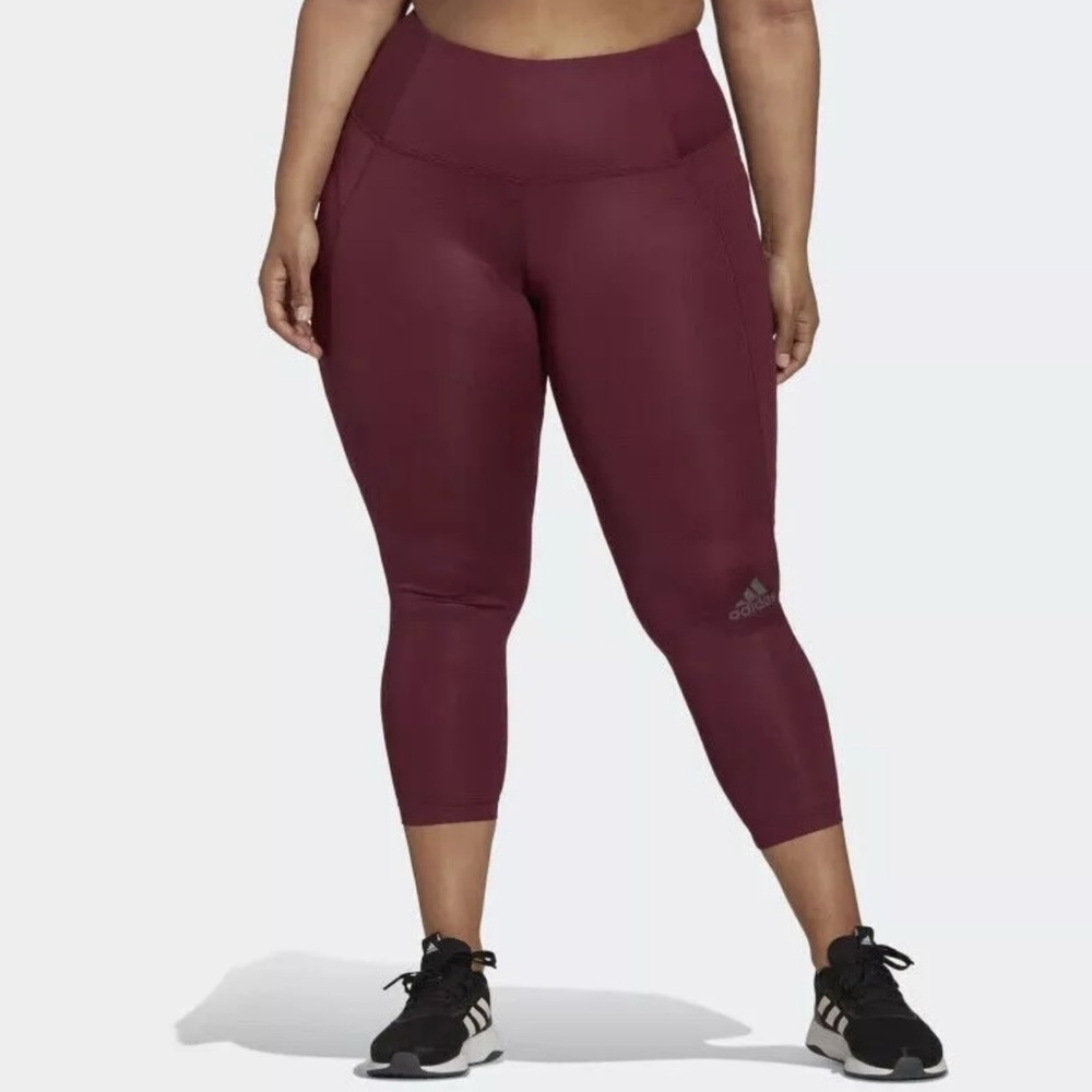ADIDAS Women's Zoe Saldana AeroREADY Shine Tights Plus 3X Victory Crimson